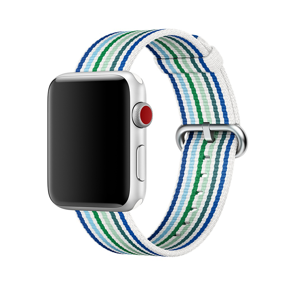 APPLE Nylon, Armband, Blue Stripe Woven
