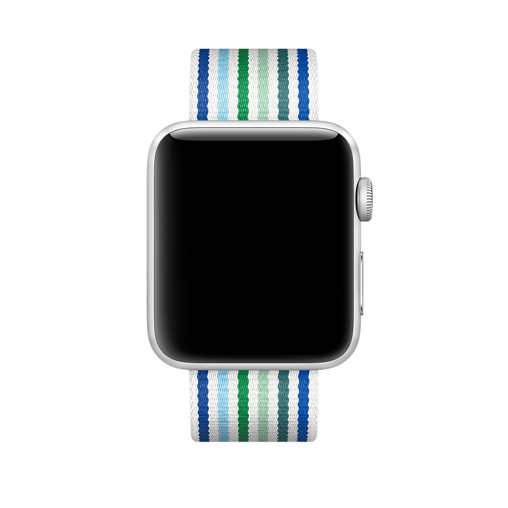 APPLE Nylon, Armband, Blue Stripe Woven