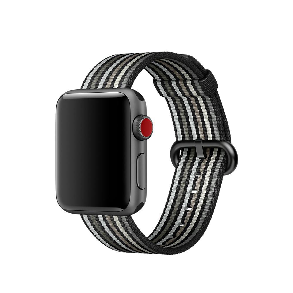 APPLE Nylon, Armband, Black Stripe Woven