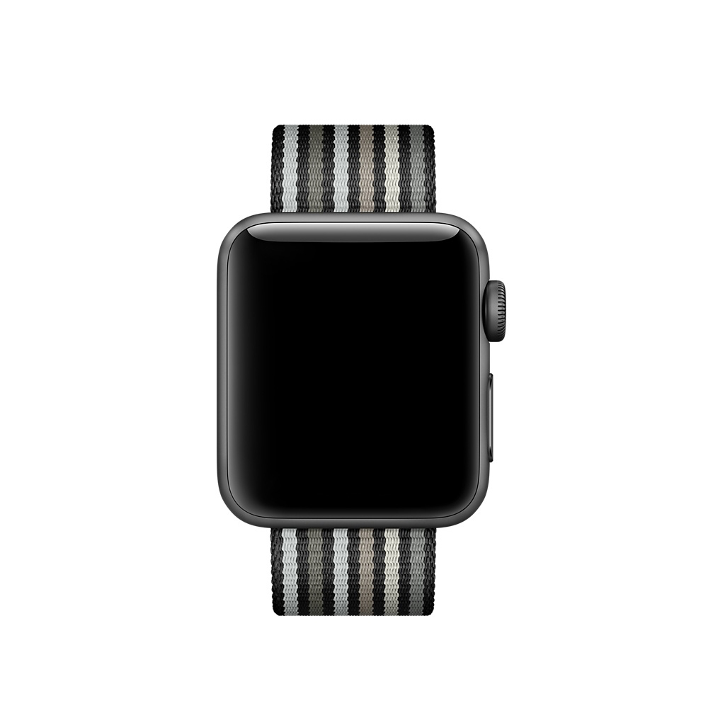 APPLE Nylon, Armband, Black Stripe Woven