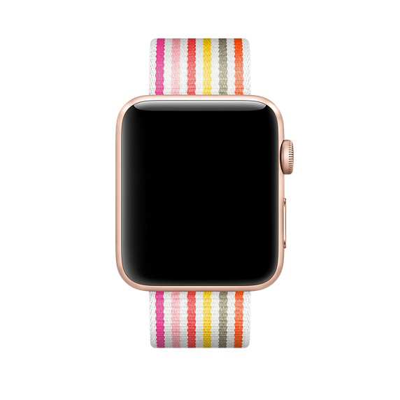 APPLE Nylon, Armband, Pink Stripe Woven