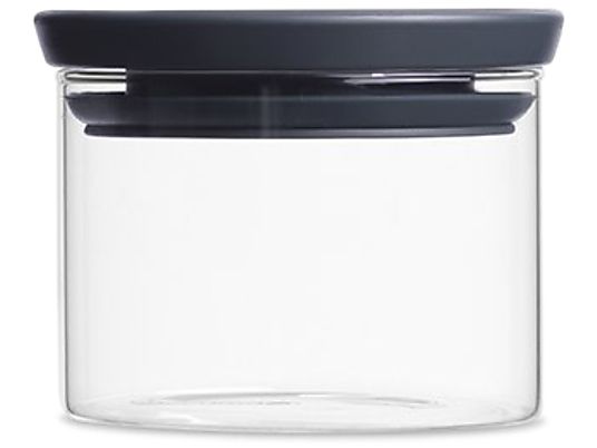 BRABANTIA Bocal en verre empilable, 0.3 l, gris foncé - Boîte de conservation (Bleu foncé)