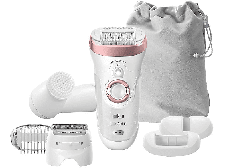 Depiladora Braun 9 9880 wet dry sensosmart cabezal extra ancho oro rosa blanco 40 pinzas integrado 2 50 se9880