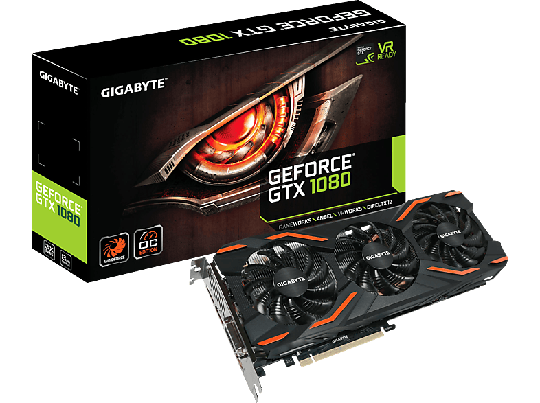 GIGABYTE Gigabyte GV-N1080WF3OC-8GD GeForce GTX 1080 8GB GDDR5X tarjeta gráfica