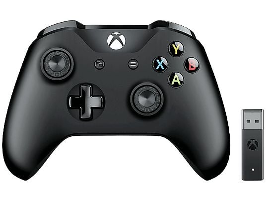 Mando - Microsoft, Inalámbrico, 4N7-00002 Xbox One, Bluetooth + Adaptador para Windows 10, Negro