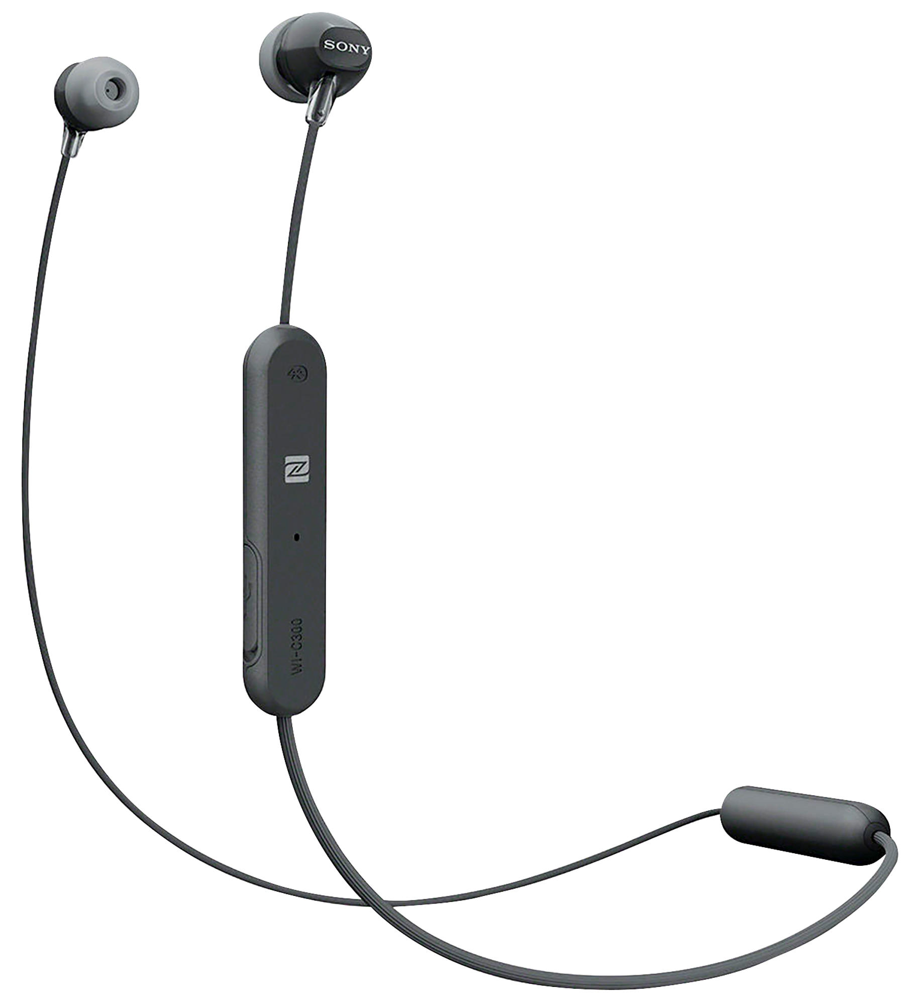 Auriculares inalámbricos Sony negros con control.
