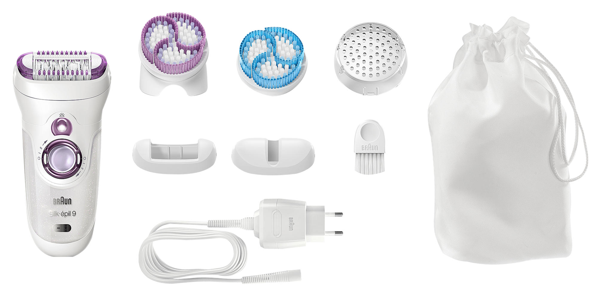 Depiladora - Braun Silk-épil 9 SkinSpa 9-941, Wet&Dry, 3 en 1, 4 Accesorios