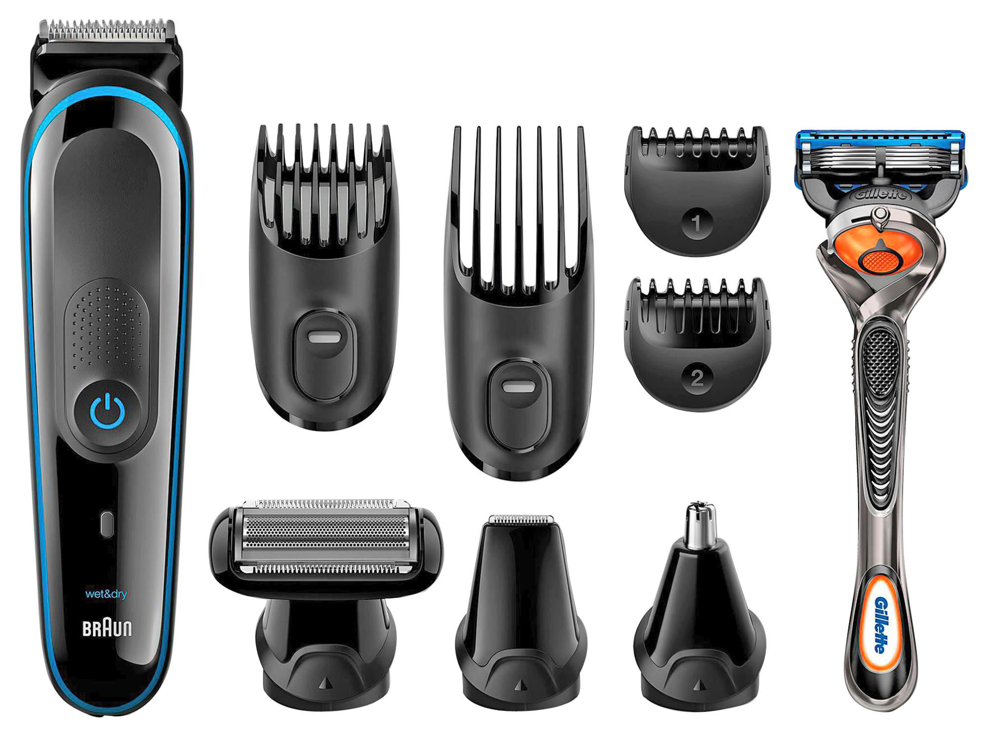Afeitadora multifunción - Braun MGK3080, Barbero, Cortapelos, 13 posiciones, Indicador LED, Seco y húmedo,