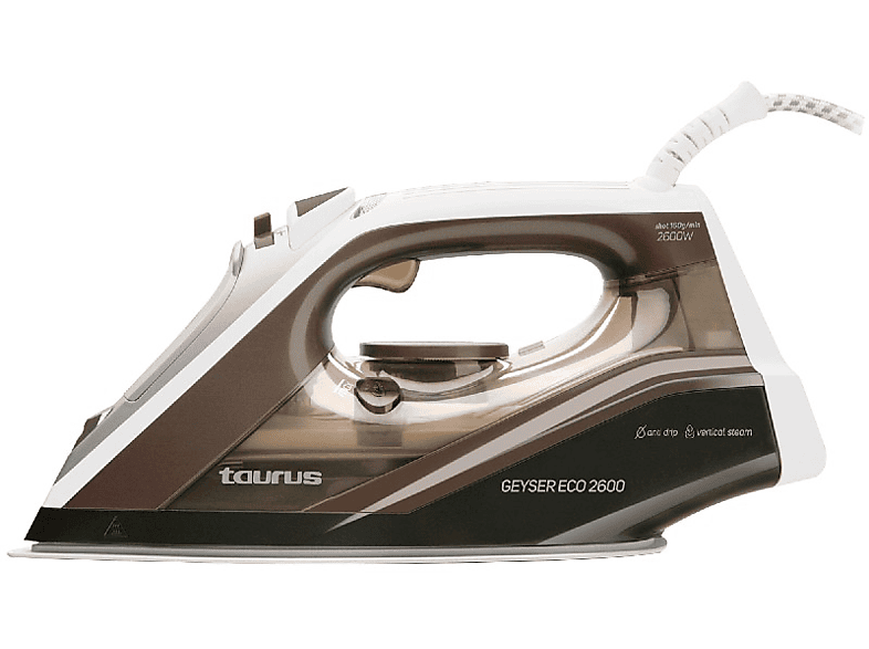 Plancha Taurus Geyser eco 2600w 2600 160 gmin 5 bar de con suela titanium ultradeslizante potencia 160gmin antical antigoteo – regulador y temperatura