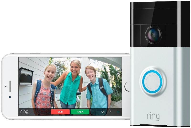 Videoportero - Ring Video Doorbell, Wifi, HD, Detención de movimiento, Plata