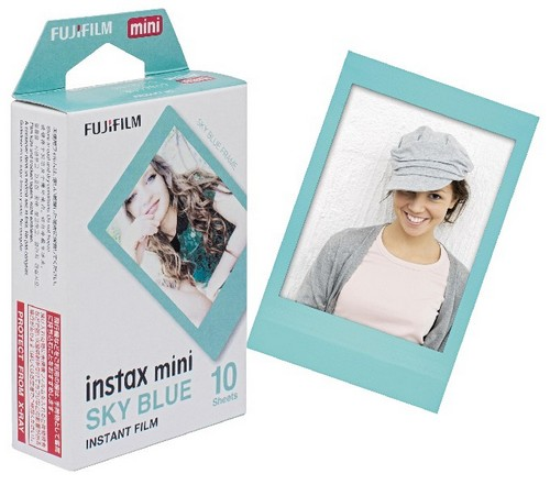 Fujifilm Instax Mini blue papel para pelicula 16537055 frame marco azul 10 hojas film x10