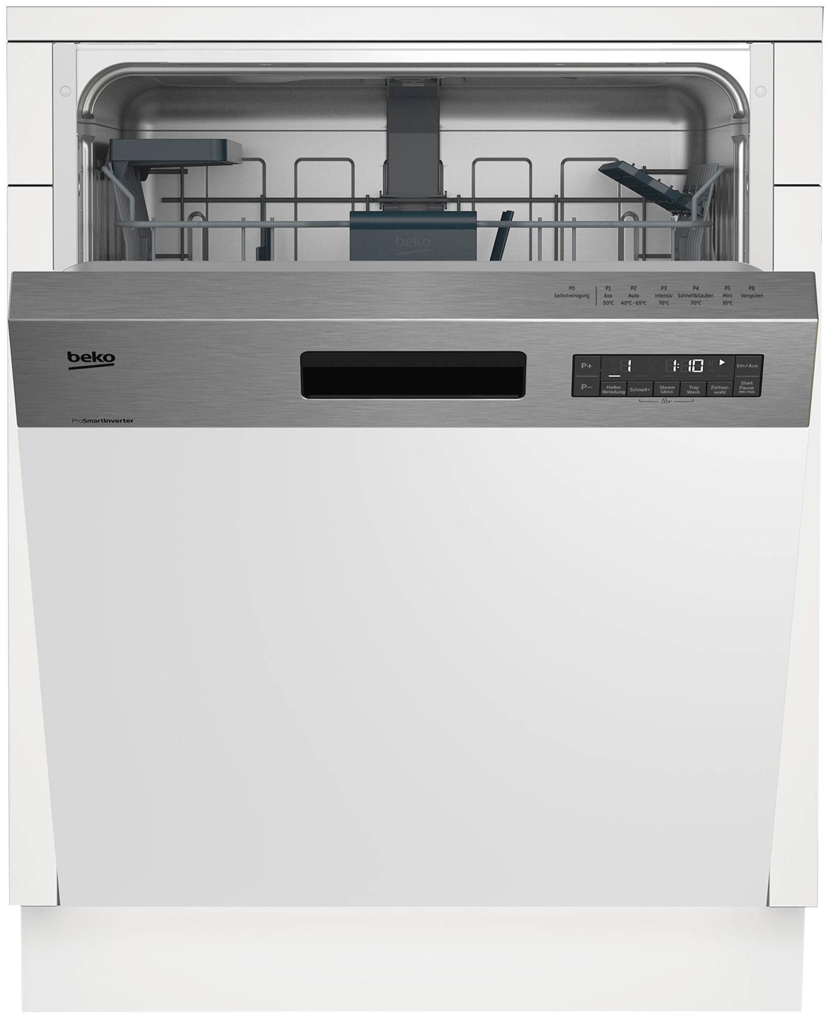 BEKO DSN6634FX2 Geschirrspüler (teilintegrierbar, 598 mm breit, 44 dB (A), E)
