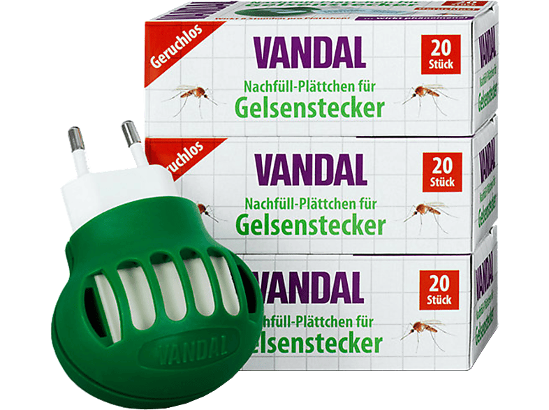 Vandal Gelsenstecker inklusive 60 Wirkstoffplättchen