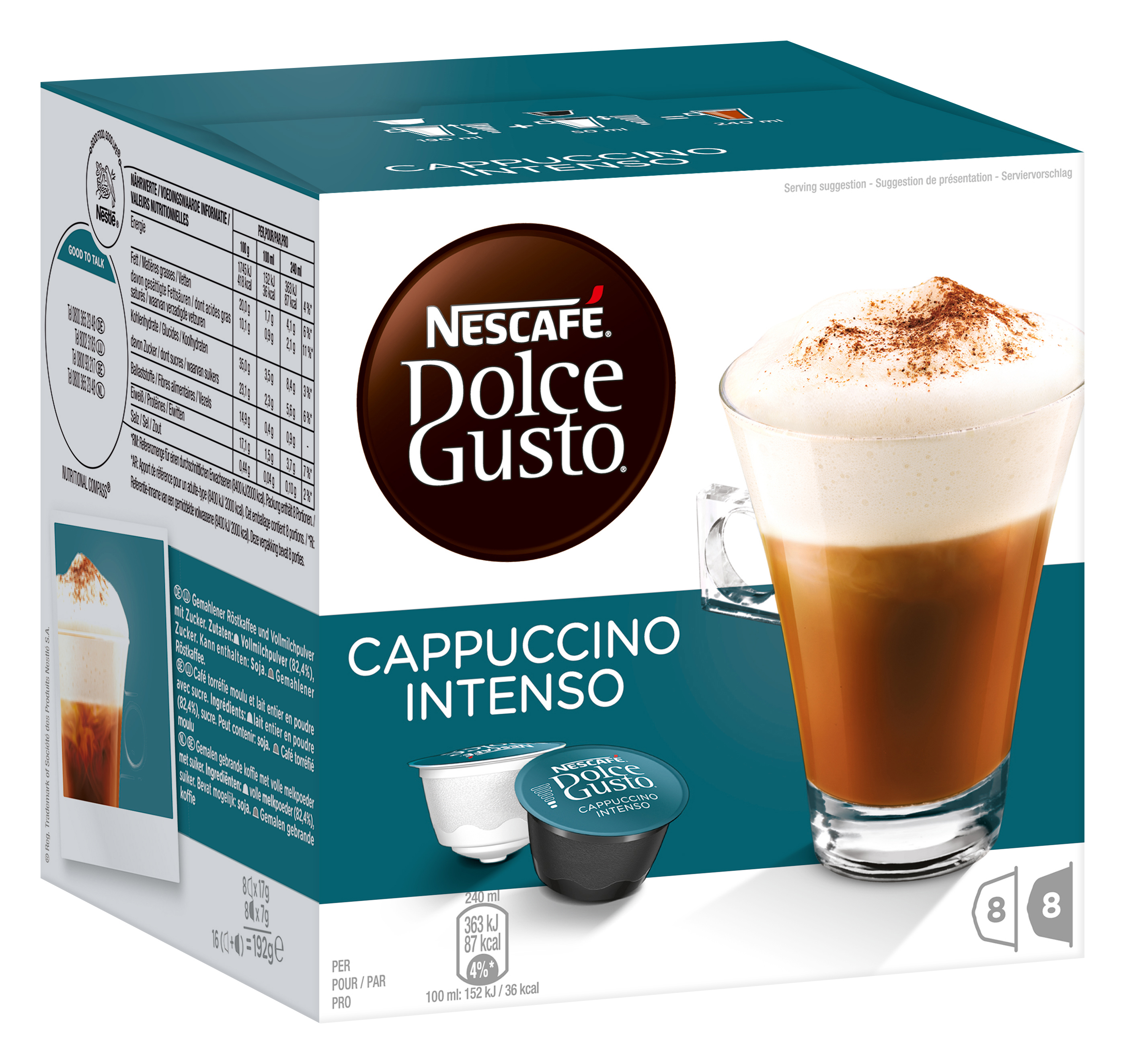 DOLCE GUSTO Kaffeekapseln (Kapseltechnologie) Cappucchino Intenso