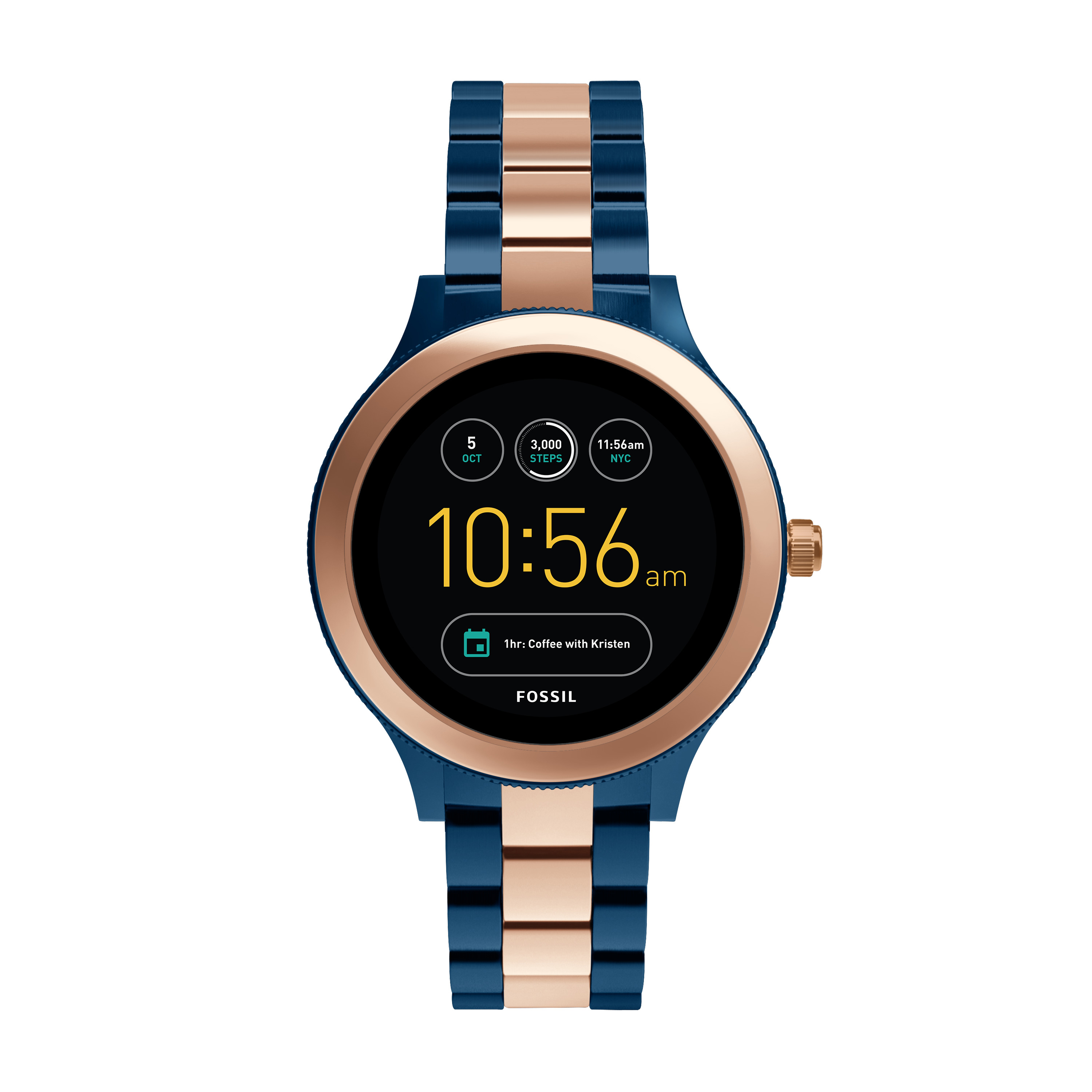 FOSSIL FTW6002 Venture Smartwatch Edelstahl Edelstahl, 190 mm, Blau