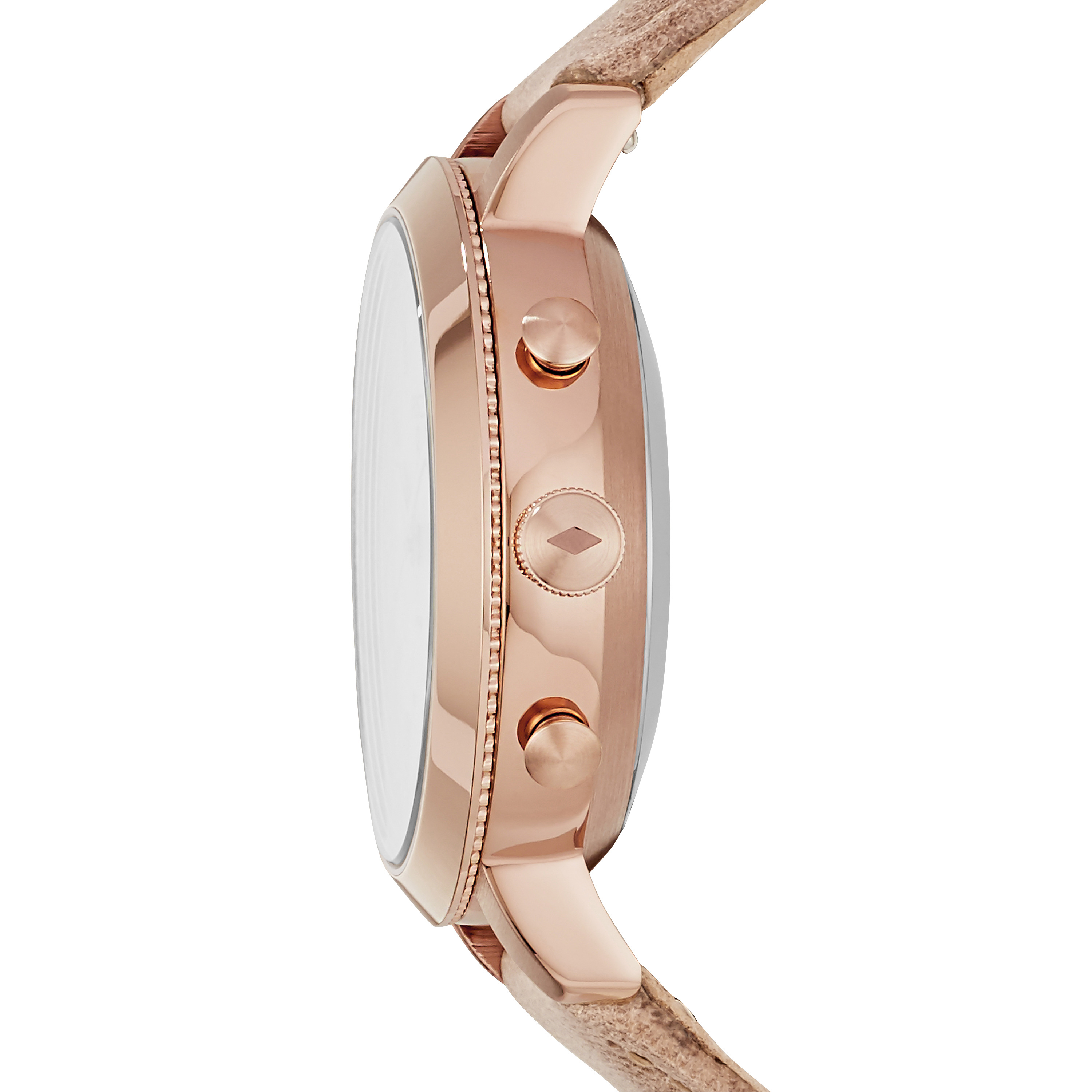 FOSSIL FTW5007 Neely Hybrid Smartwatch Edelstahl Leder, 190 mm, Rosegold