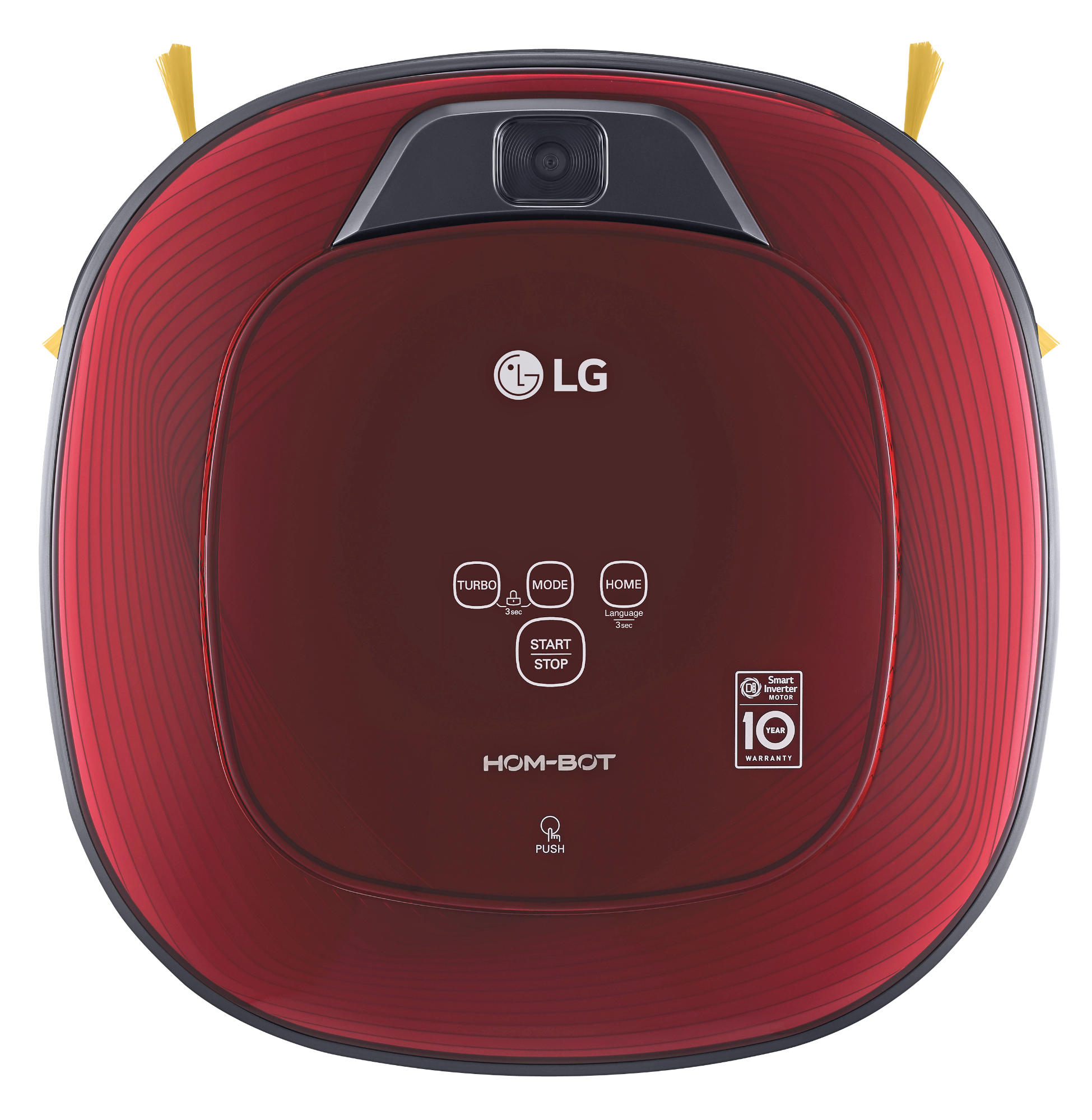 Robot aspirador - LG VR86001RR, Programable, Función memoria, Modo Turbo, 60 dB, Rojo brillante