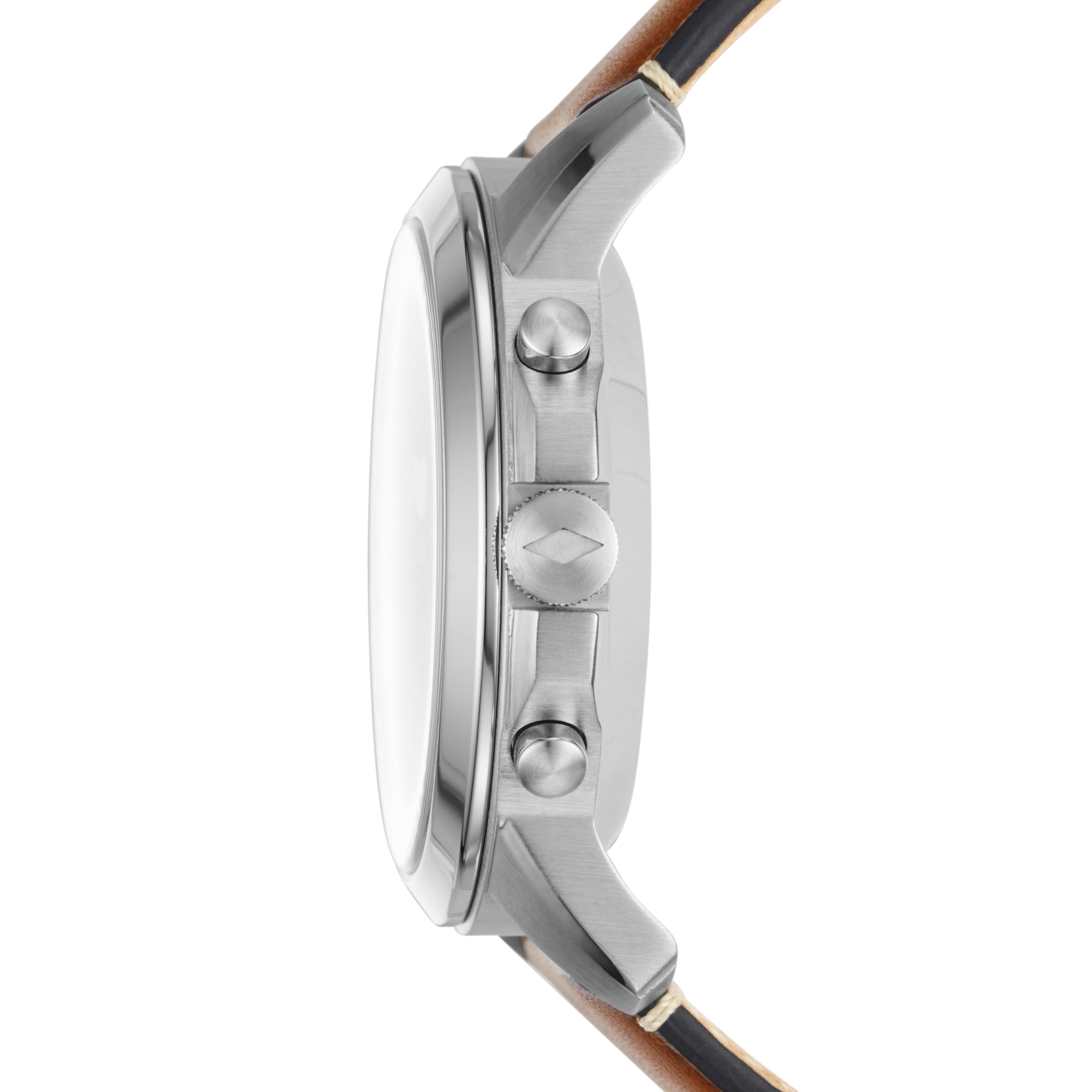 FOSSIL FTW1122 Grant Hybrid Smartwatch Edelstahl Leder, 200 mm, Silber