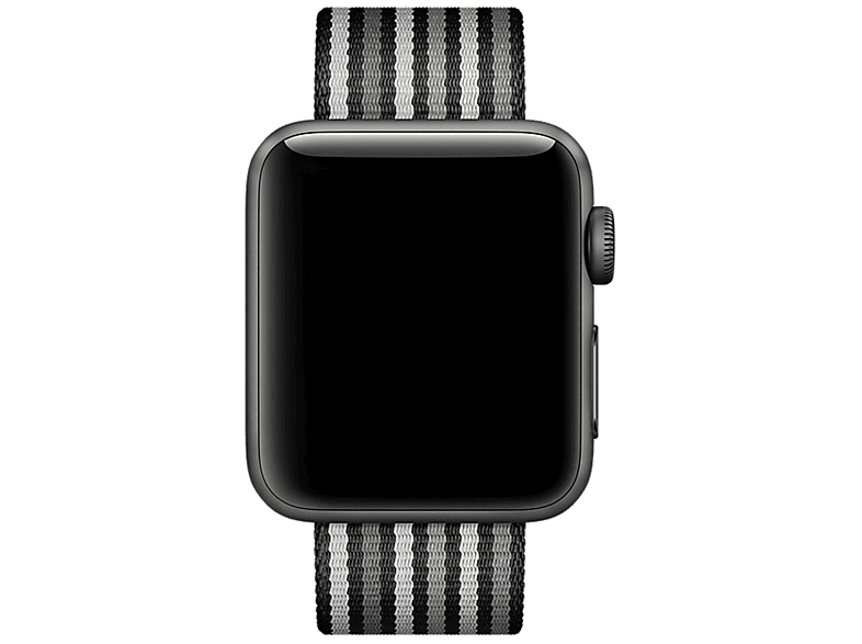 APPLE Bandje van geweven nylon - Zwart gestreept 38 mm (MRHC2ZM/A)