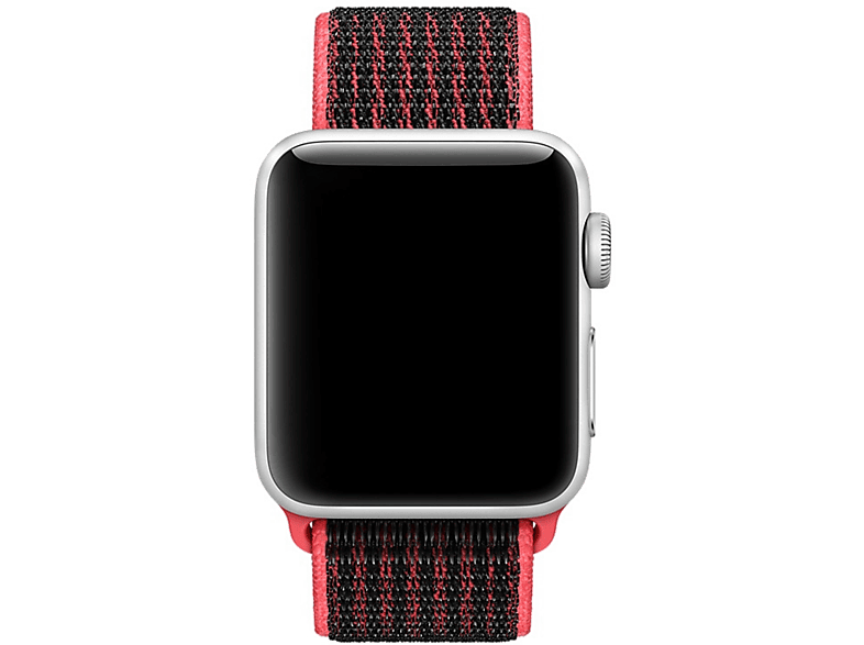 APPLE Geweven sportbandje van Nike - Bright Crimson/zwart 38 mm (MRPD2ZM/A)