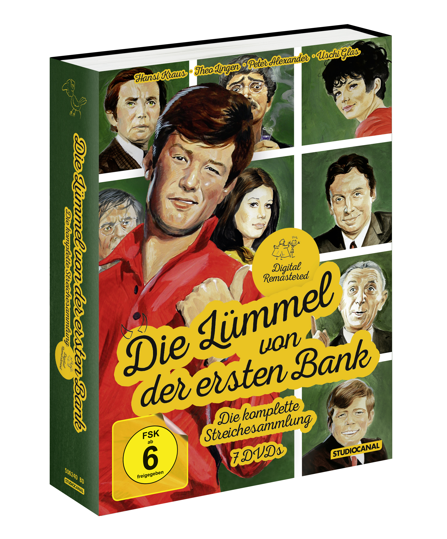 DVD-Cover für 'Die Lümmel von der ersten Bank' mit Porträts verschiedener Schauspieler.