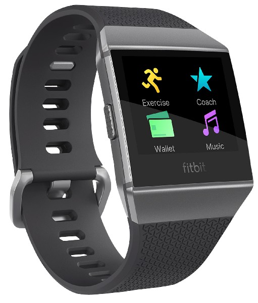 FITBIT Ionic - Fitness-Smartwatch (S/L, Elastomer, Charcoal/Smoke Gray)