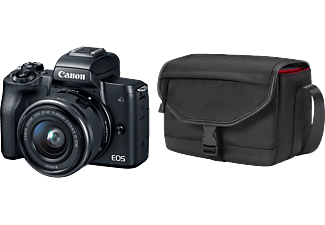 CANON Hybride camera EOS M50 Zwart + 15-45 mm + Tas SB130 + SD 16GB