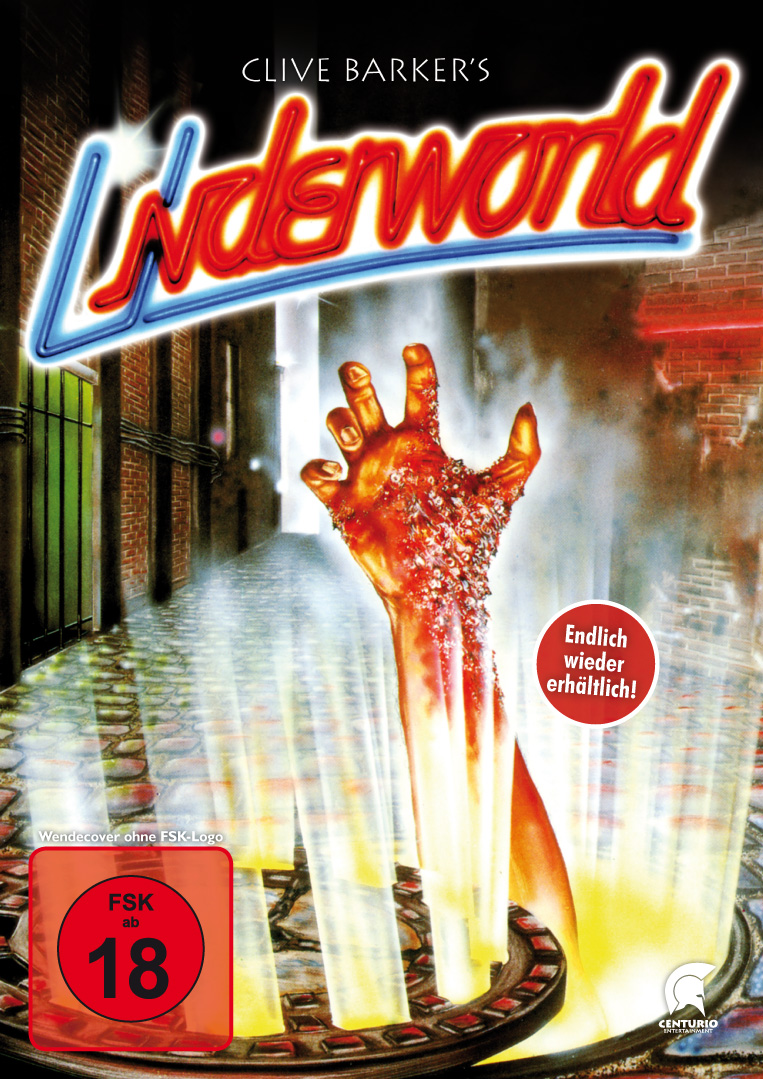 DVD-Cover mit einer Hand, die aus einem Abwasserkanal auftaucht. Der Titel lautet 'Underworld'.