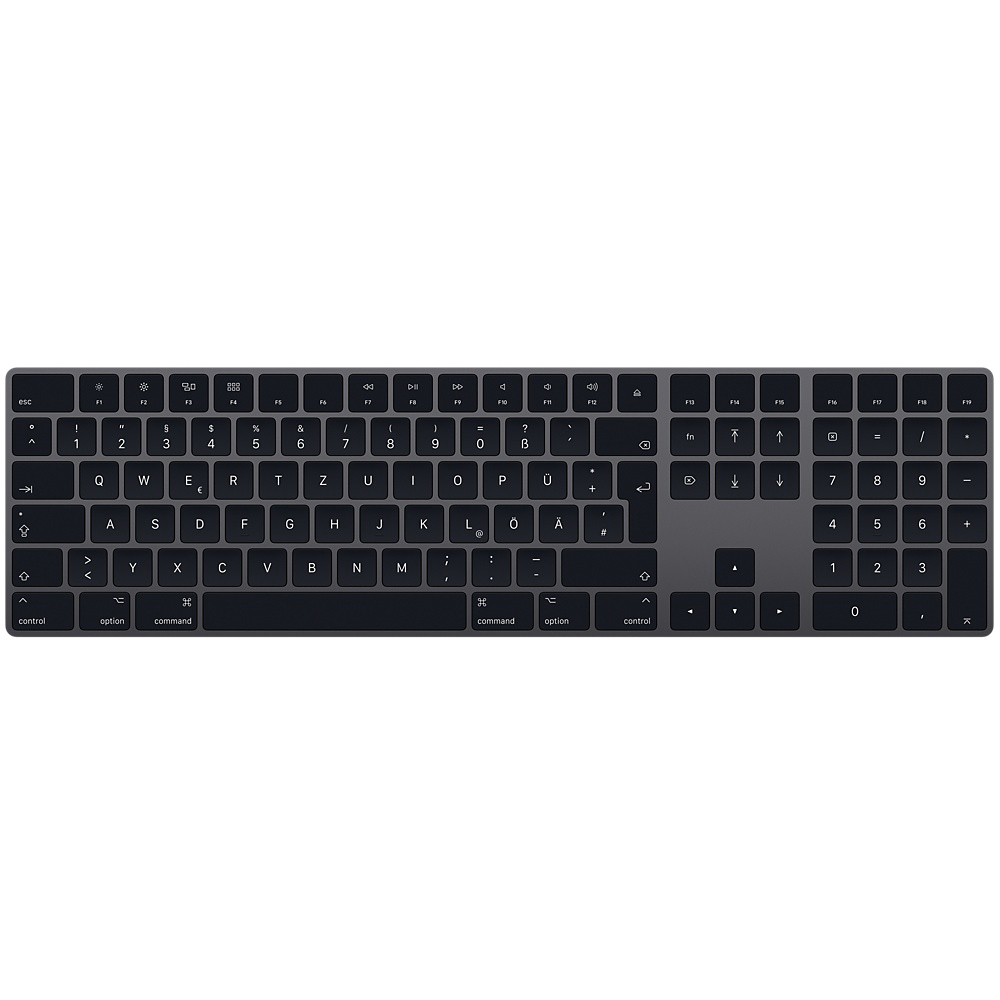 APPLE MRMH2D/A MAGIC KEYBOARD W. NUM. KP GERMAN SP-GRAY, Tastatur, Scissor, kabellos, Space Grey