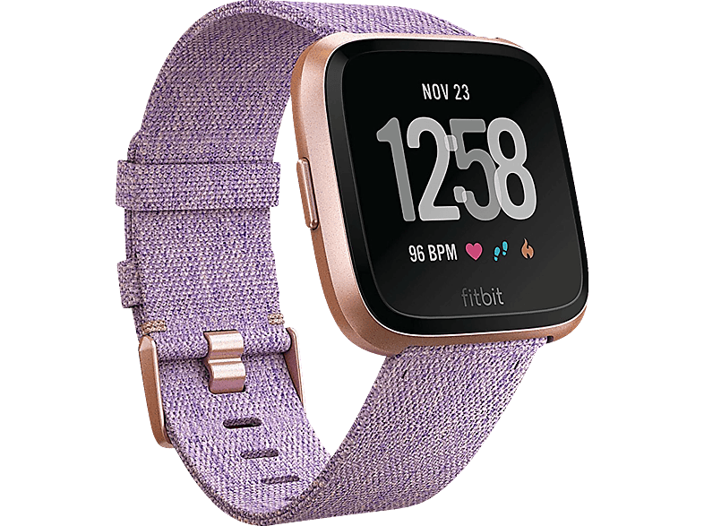 Fitbit Versa Lavandaaluminio oro smartwatch lcd gps reloj in deportivo bluetooth 4 autonomía pantalla morado rosaresistente agua ritmo calorías quemadas llamadas especial unisex adulto talla