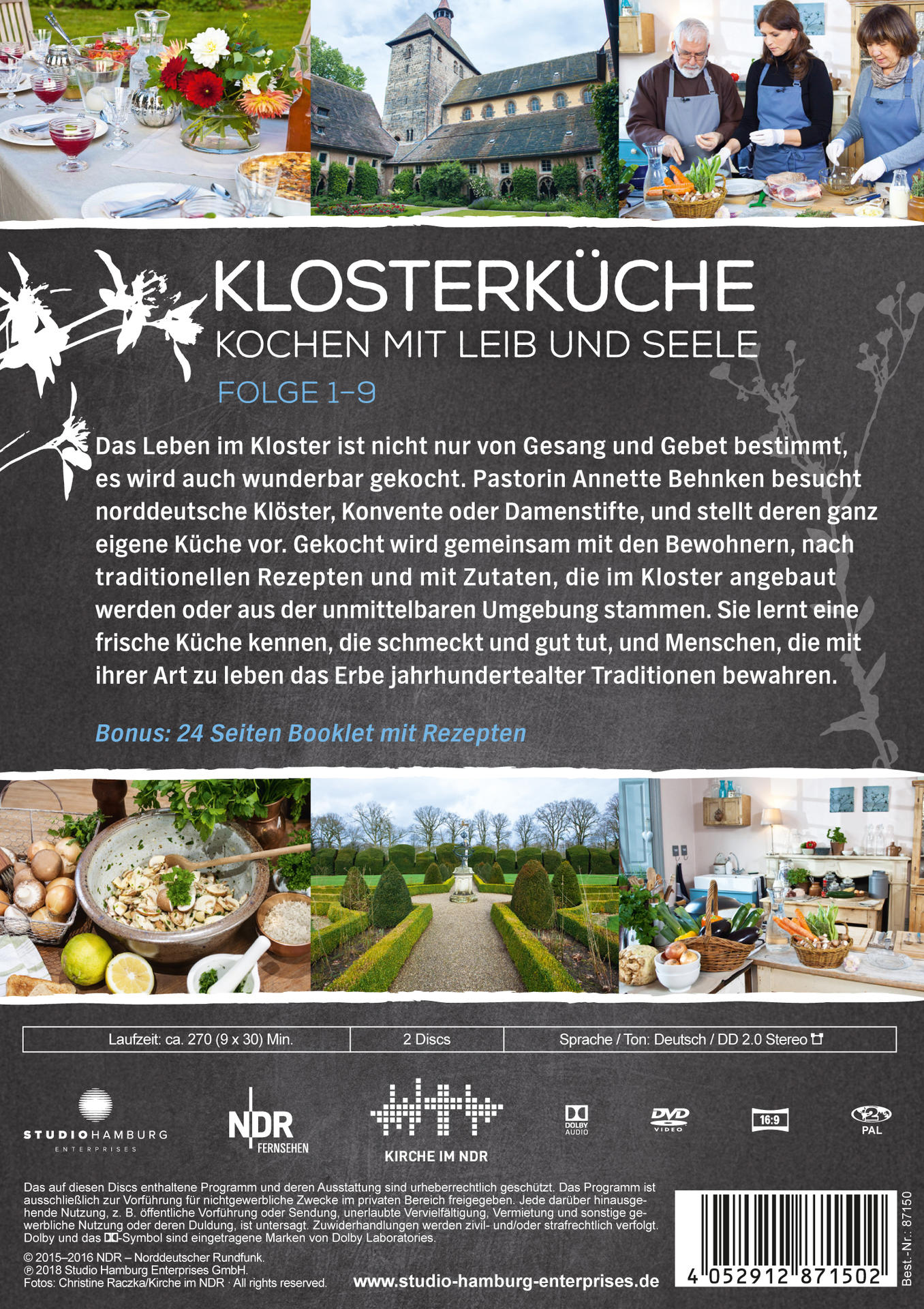 DVD-Cover mit Kochbildern und Text.