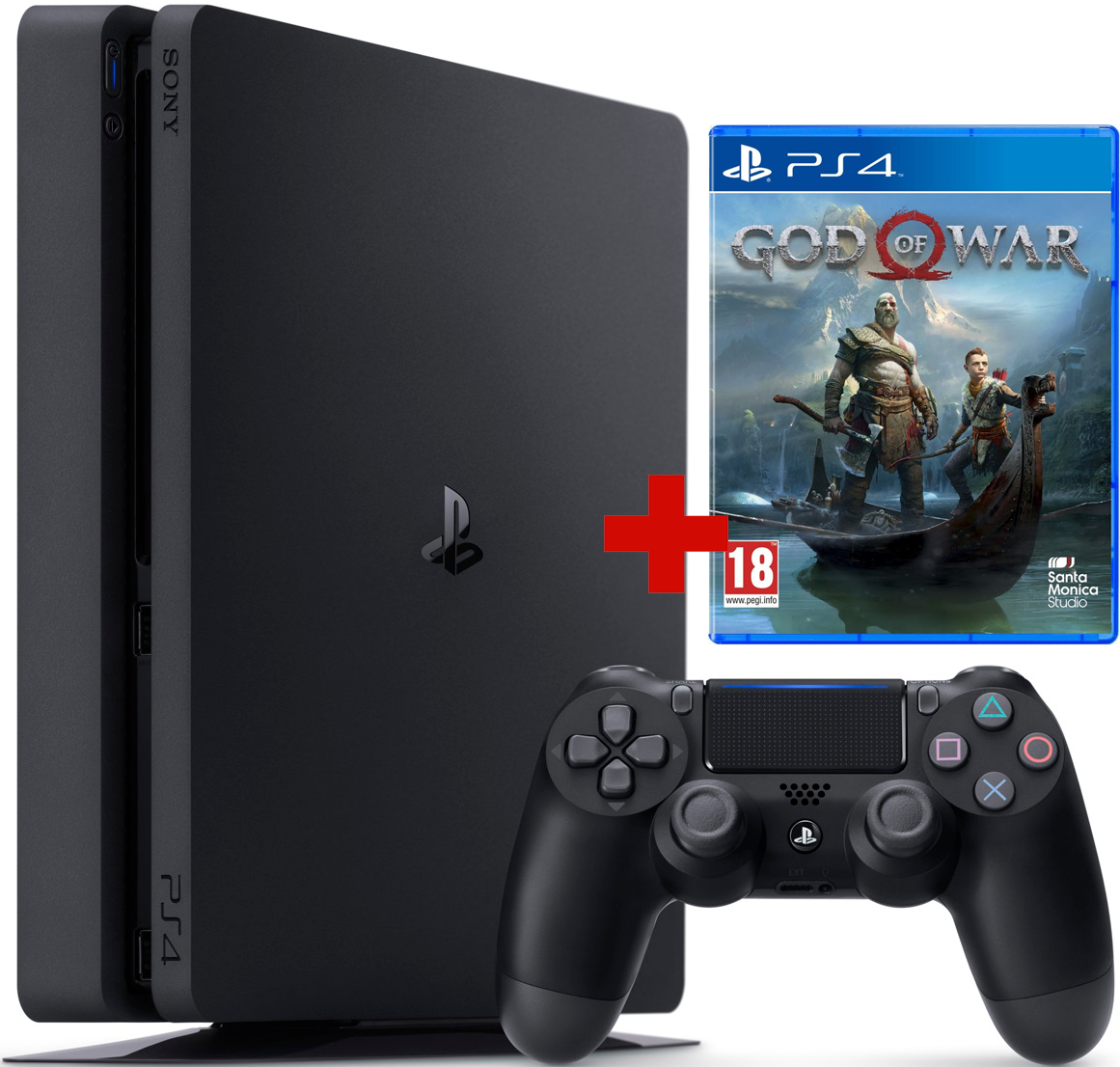 PLAYSTATION PS4 Slim 500 GB Zwart + God of War