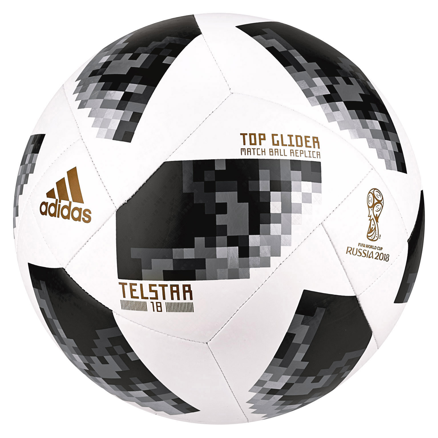 XTREM TOYS Adidas Telstar18 Top Glider Weiß/Schwarz/Silber-Goldfarben Ball