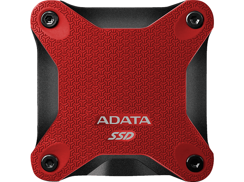ADATA SD600 Festplatte, 512 GB SSD, 2,5 Zoll, extern, Rot/Schwarz | Externe USB SSD
