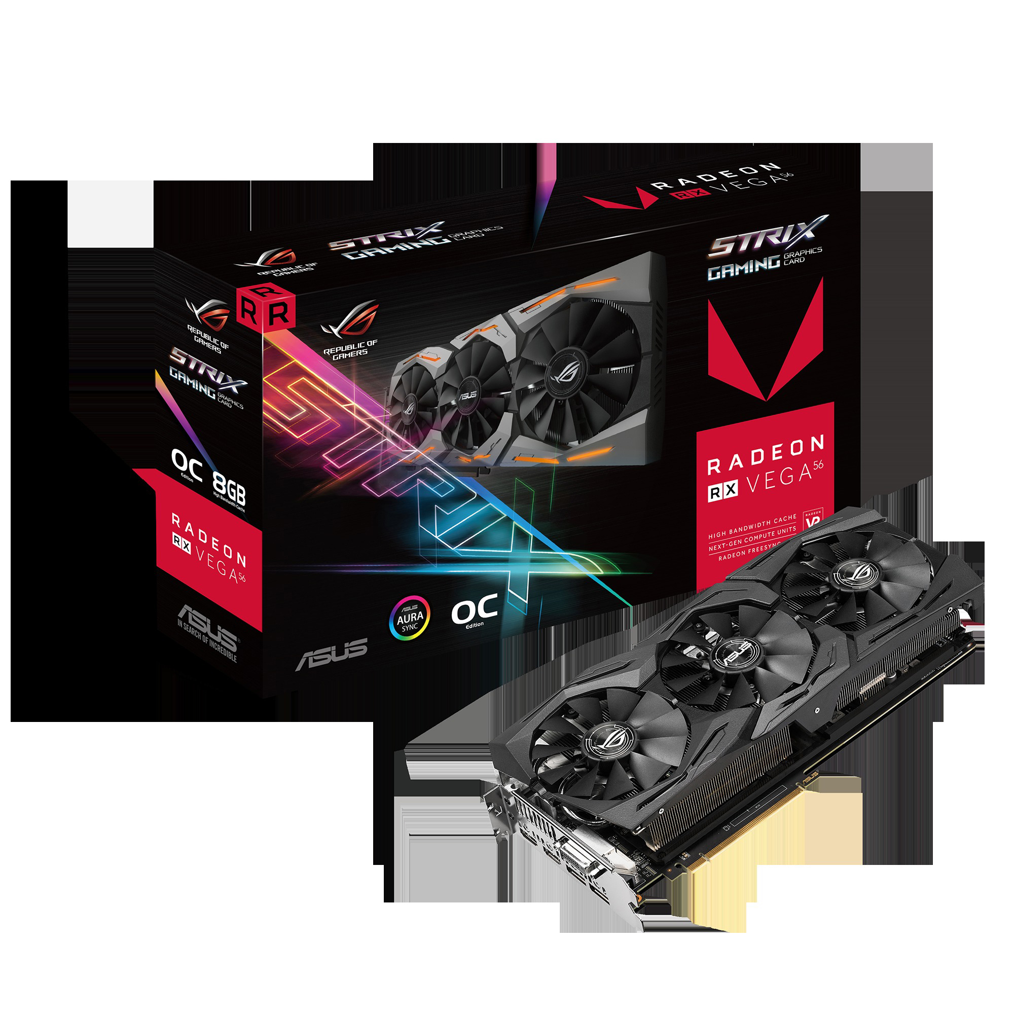 ASUS Radeon™ RX Vega 56 ROG Strix OC 8GB (90YV0B50-M0NA00) (AMD, Grafikkarte)