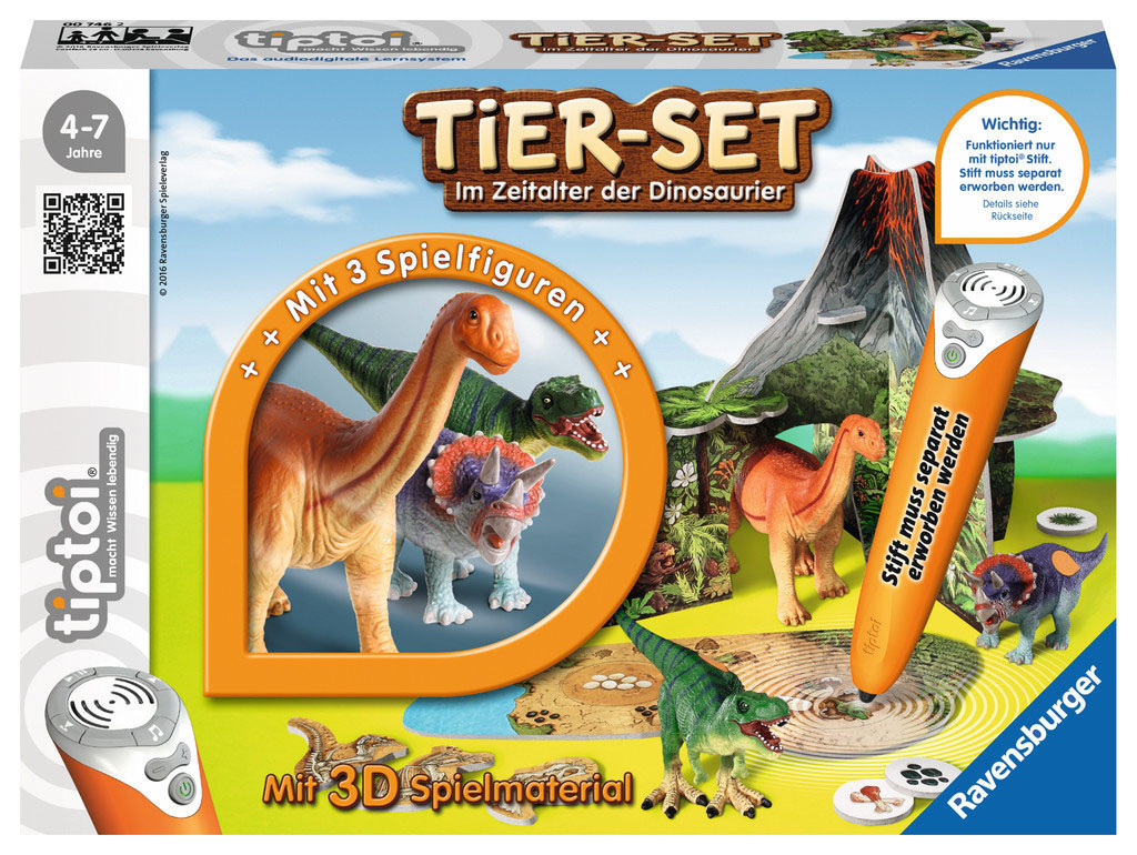 RAVENSBURGER tiptoi® Tier-Set Im Zeitalter der Dinosaurier tiptoi® Spielfiguren, Mehrfarbig
