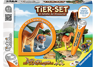 RAVENSBURGER tiptoi® Tier-Set - Im Zeitalter der Dinosaurier - Audiodigitales Lernsystem (Mehrfarbig)