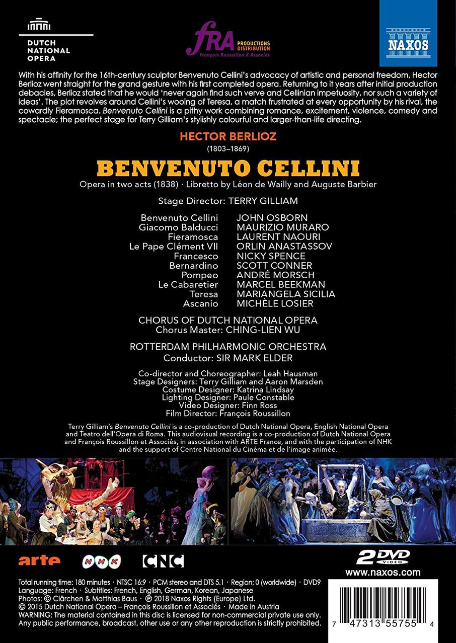 John Osborn, Mariangela Sicilia, Rotterdam Philharmonic Orchestra, Maurizio Muraro, Laurent Naouri, Michele Losier - Berlioz: Benvenuto Cellini  - (DVD)
