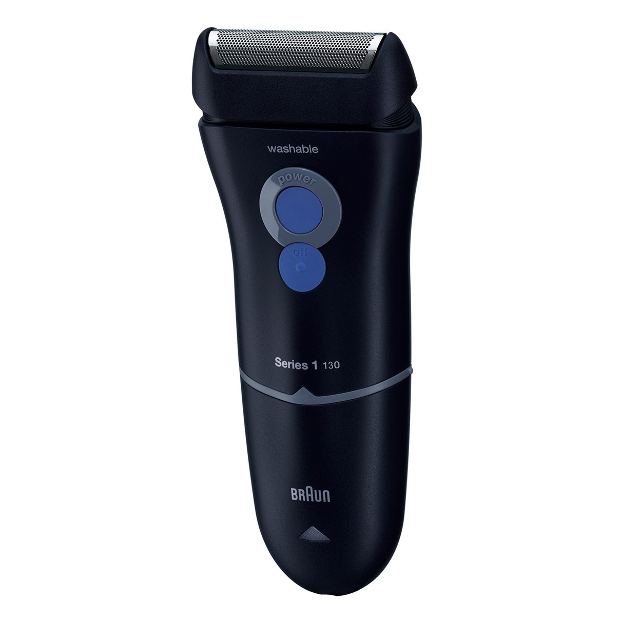 Afeitadora - Braun Serie 1 130, Láminas ultrafinas, Accesorio de recorte, Sumergible, Azul oscuro