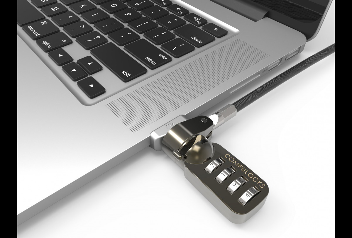 COMPULOCKS Adapter und Sicherheitskabel mit, Apple, MacBook Air 11” und 13”/MacBook Pro Touchbar 13” und 15”, Silber