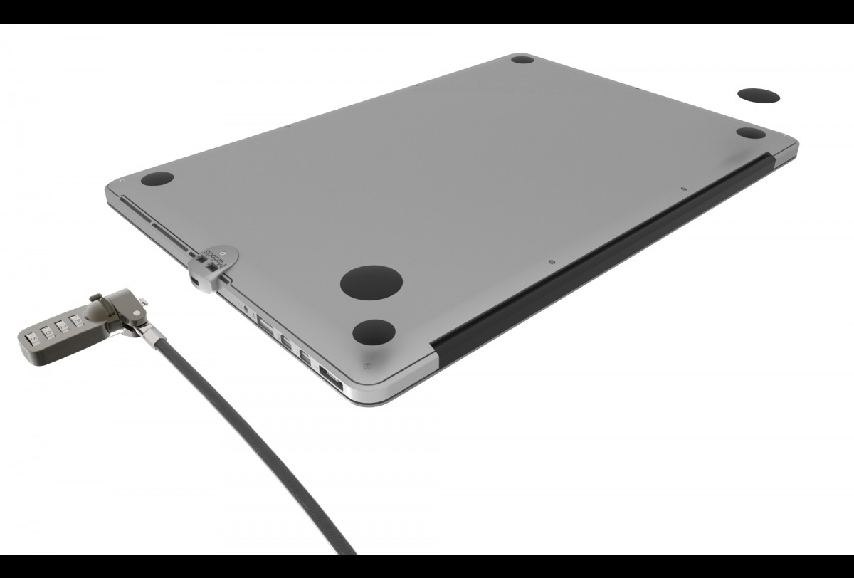 COMPULOCKS Adapter und Sicherheitskabel mit, Apple, MacBook Air 11” und 13”/MacBook Pro Touchbar 13” und 15”, Silber