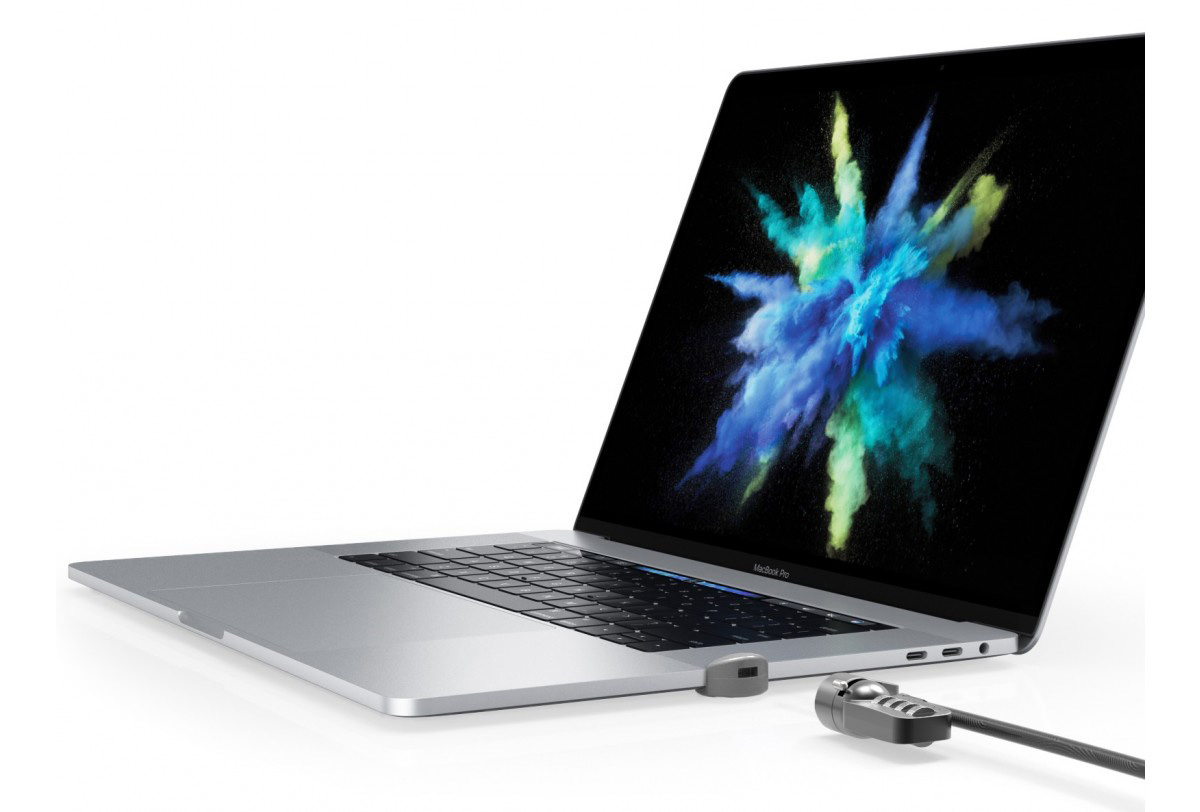COMPULOCKS Adapter und Sicherheitskabel mit, Apple, MacBook Air 11” und 13”/MacBook Pro Touchbar 13” und 15”, Silber