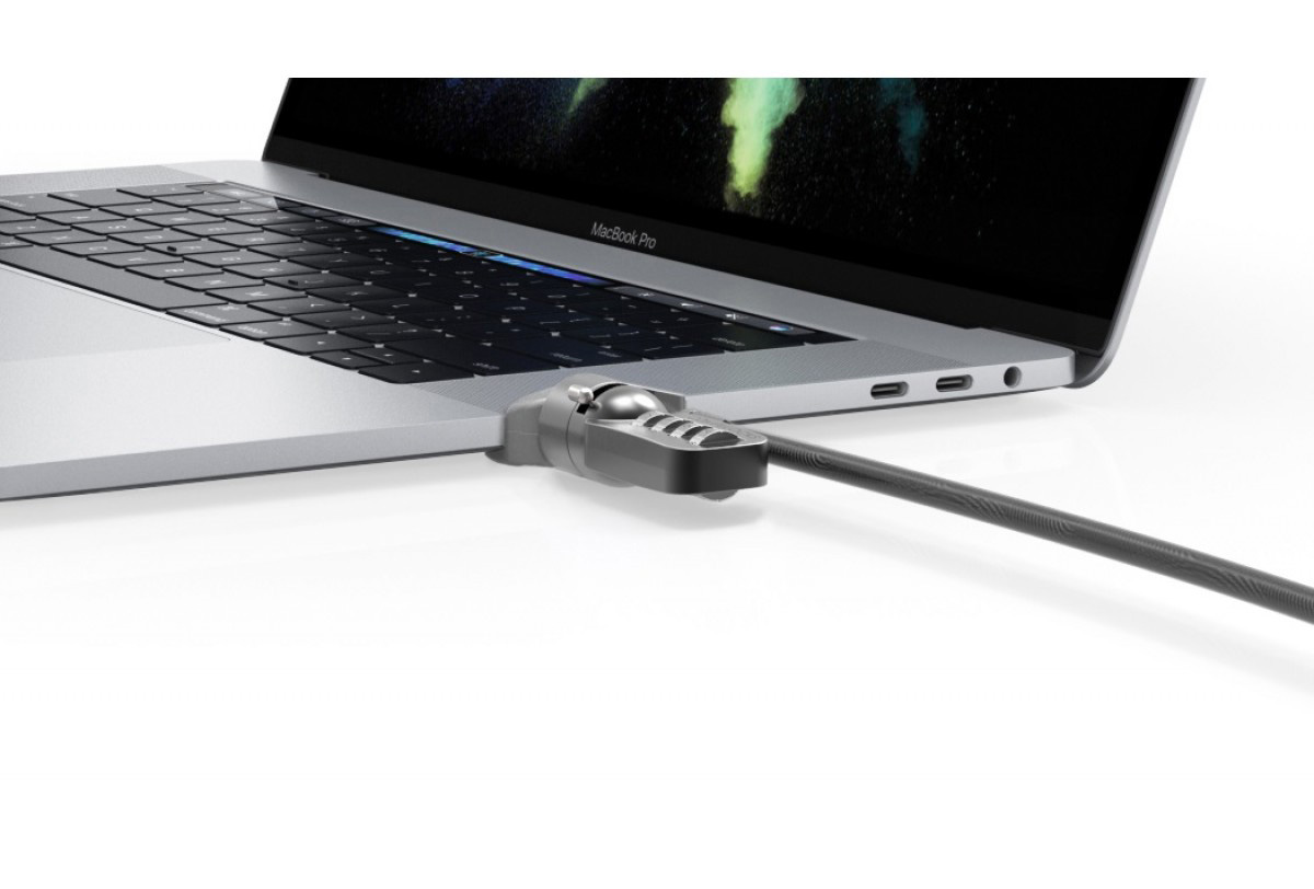 COMPULOCKS Adapter und Sicherheitskabel mit, Apple, MacBook Air 11” und 13”/MacBook Pro Touchbar 13” und 15”, Silber