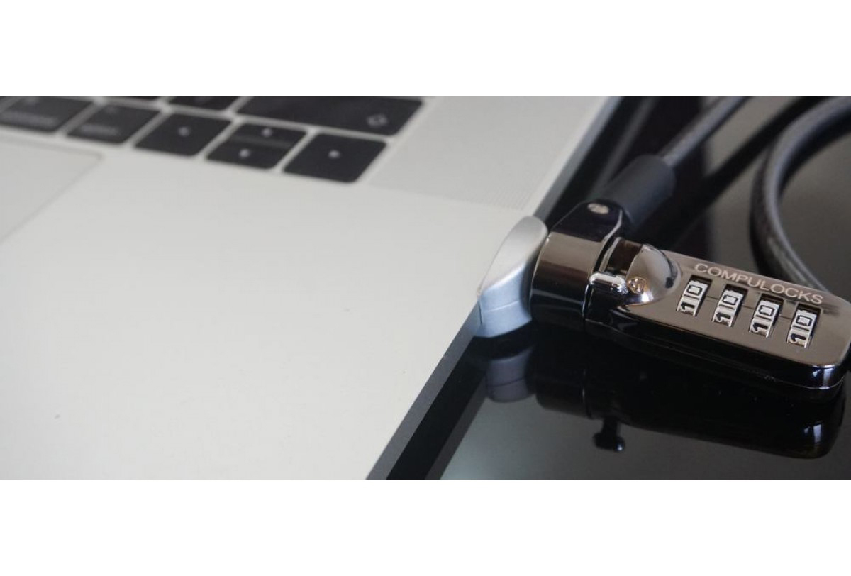 COMPULOCKS Adapter und Sicherheitskabel mit, Apple, MacBook Air 11” und 13”/MacBook Pro Touchbar 13” und 15”, Silber