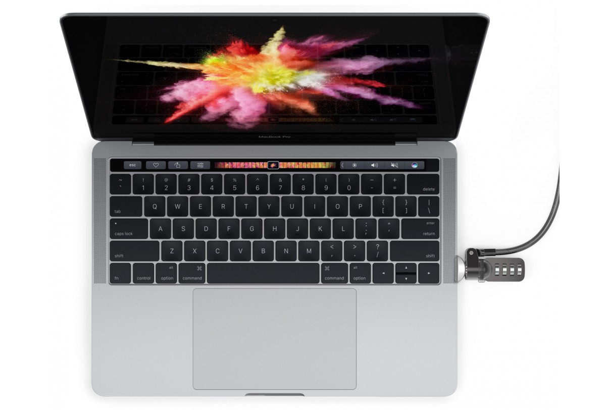 COMPULOCKS Adapter und Sicherheitskabel mit, Apple, MacBook Air 11” und 13”/MacBook Pro Touchbar 13” und 15”, Silber
