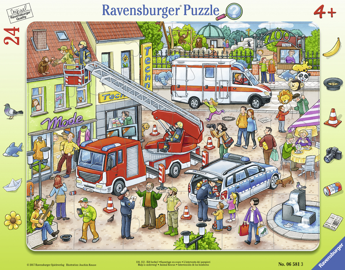 RAVENSBURGER Eilt Mehrfarbig 110, Puzzle Herbei! 112