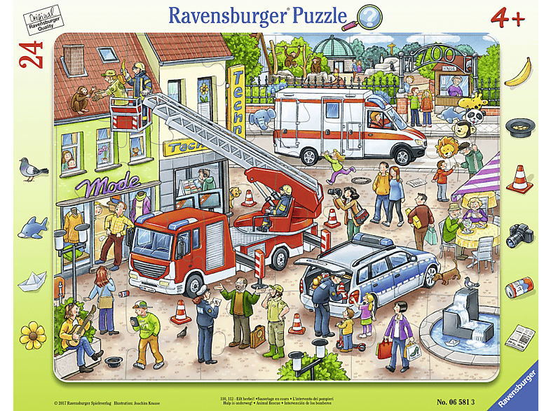 RAVENSBURGER 110, Herbei! Puzzle Mehrfarbig Eilt 112