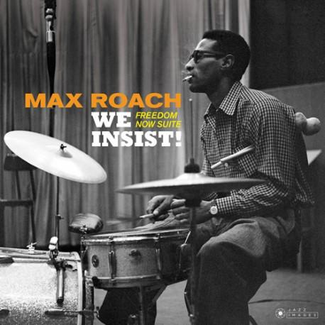 Schwarz-weißes Albumcover von Max Roach. Er spielt Schlagzeug und raucht eine Zigarette.