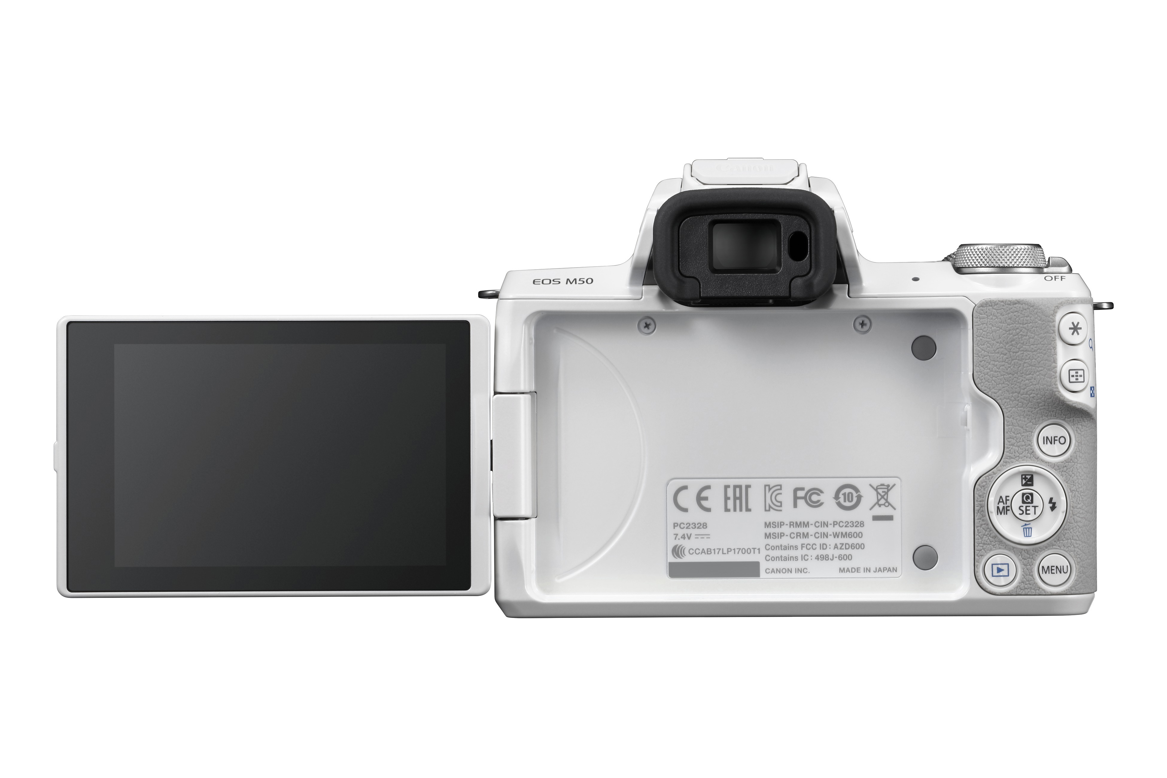 CANON EOS M50 Kit Systemkamera mit Objektiv 15-45 mm, 55-200 mm, 7,5 cm Display Touchscreen, WLAN
