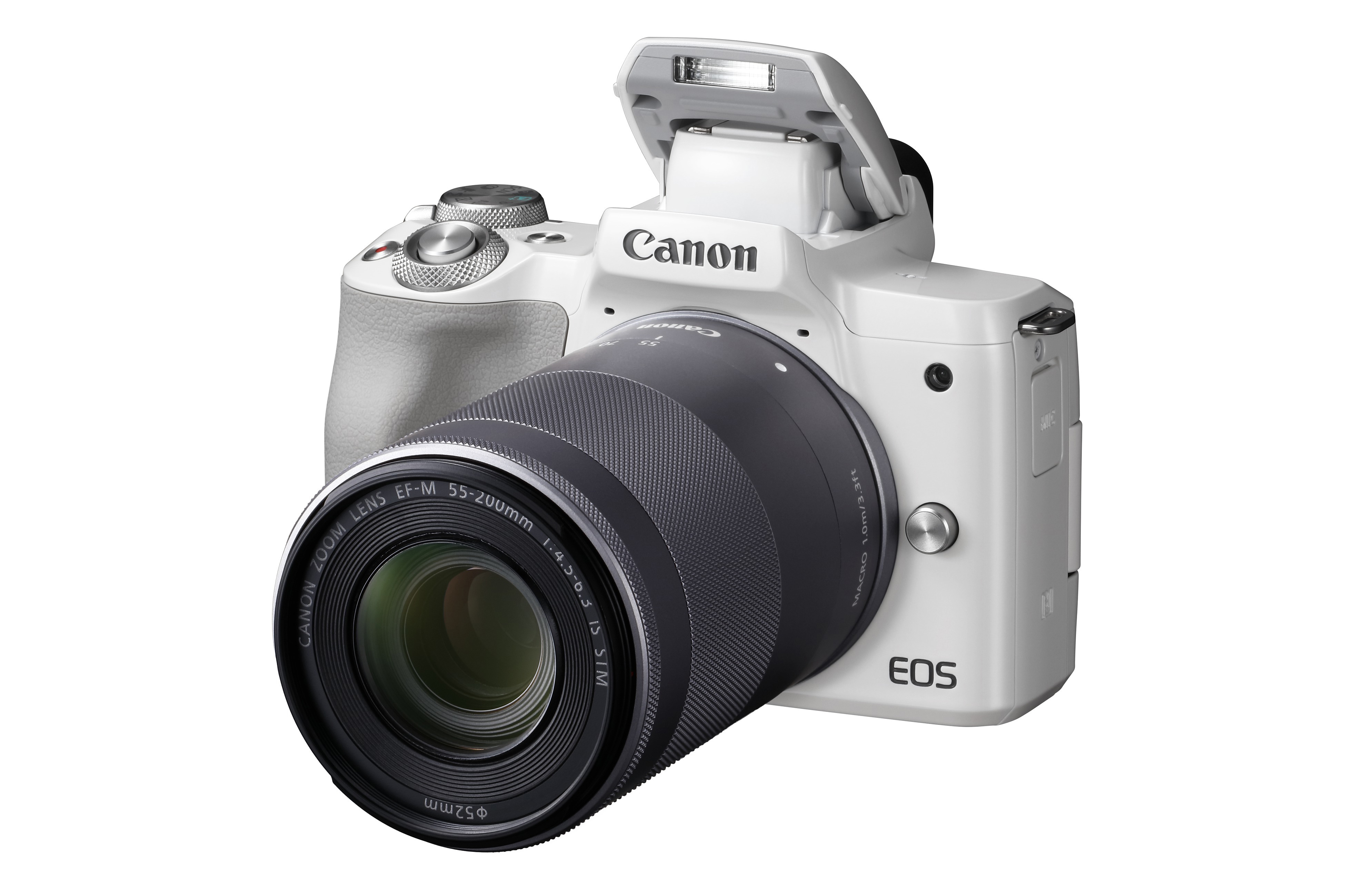 CANON EOS M50 Kit Systemkamera mit Objektiv 15-45 mm, 55-200 mm, 7,5 cm Display Touchscreen, WLAN